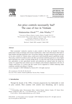 Are price controls necessarily bad? The case of rice in Vietnam
