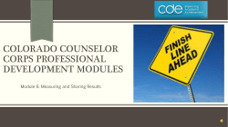 Colorado counselor corps professional development modules