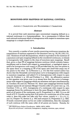 MONOTONE-OPEN MAPPINGS OF RATIONAL CONTINUA Abstract