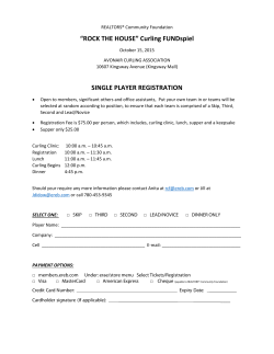 Curling FUNDspiel SINGLE PLAYER REGISTRATION