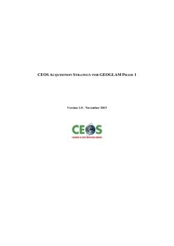 CEOS Acquisition Strategy for GEOGLAM Phase 1