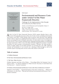 Environmental and Resource Costs under Article 9 of the Water