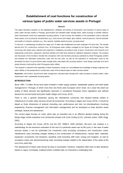 Establishment of cost functions for construction of