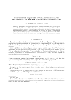 INDEPENDENCE SEQUENCES OF WELL-COVERED