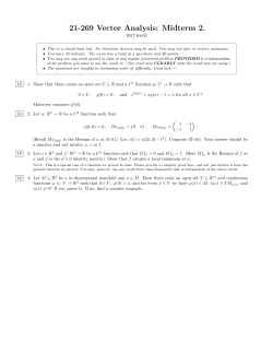 21-269 Vector Analysis: Midterm 2.