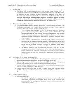 Investment Policy Statement - Seattle Pacific University