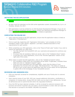 Expression of Interest (EOI) Instructions