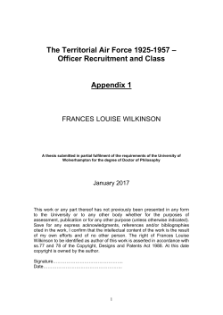 the social composition of the territorial air force 1930-1957