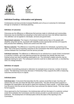 Individual funding - information and glossary Feb 2013