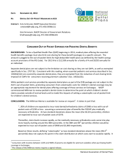 National Association of Dental Plans RE: CONTACT: EVELYN