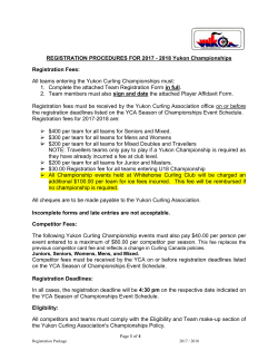 REGISTRATION PROCEDURES FOR 2017