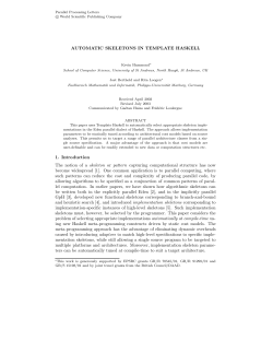 AUTOMATIC SKELETONS IN TEMPLATE HASKELL 1. Introduction