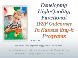 High-Quality, Functional IFSP Outcomes