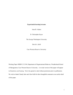 Experiential learning in teams - Experience Based Learning