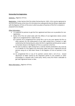 Partnership Firm Registration. Authority