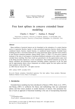 Free knot splines in concave extended linear modeling