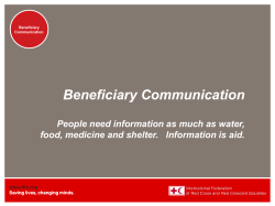 Module One: what is beneficiary communication?