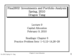 Chapter 5 - Risk and Return: Past and Prologue