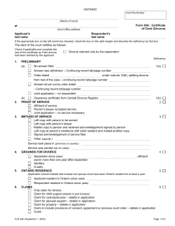 Form 36A: Certificateof Clerk (Divorce)