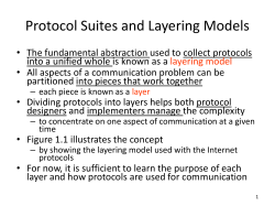 Protocol Suites and Layering Models
