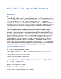 Identification of Orthologous Gene Sequences