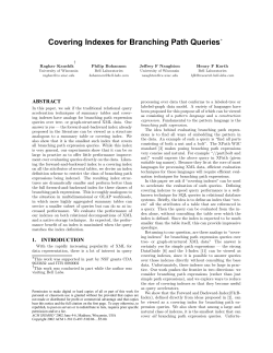Covering Indexes for Branching Path Queries