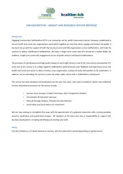 Job Description: Evidence and Insight Manager