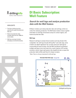 DI Basic Subscription: Well Feature