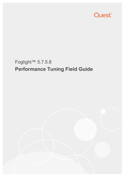 Foglight Performance Tuning Field Guide