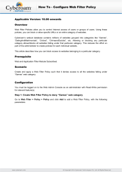 Configure Web Filter Policy