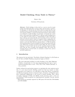 Model Checking: From Tools to Theory - CIS @ UPenn