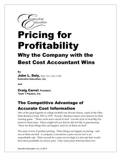 Activity Based Pricing - Executive Education, Inc