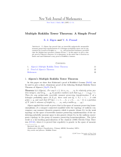 Multiple Rokhlin Tower Theorem: A Simple Proof