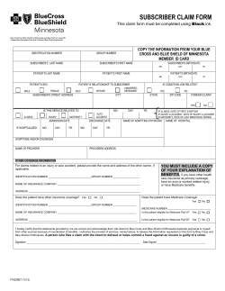 subscriber claim form - Concordia Plan Services