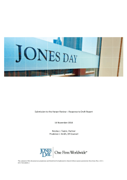 Jones Day - Competition Policy Review: Draft Report Submissions