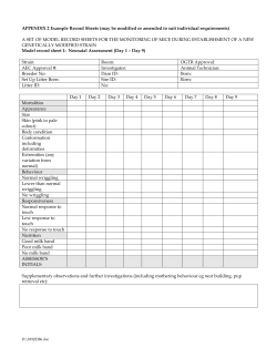 Other examples of Clinical Record Sheets