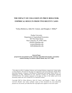 THE IMPACT OF COLLUSION ON PRICE