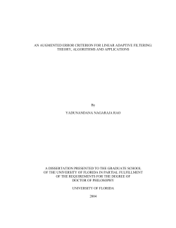 AN AUGMENTED ERROR CRITERION FOR LINEAR ADAPTIVE