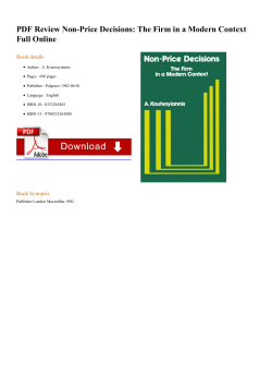 PDF Review Non-Price Decisions: The Firm in a