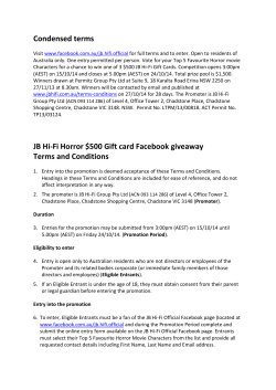 Condensed terms JB Hi-Fi Horror $500 Gift card Facebook