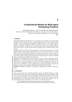 Combinatorial Models for Multi-agent Scheduling