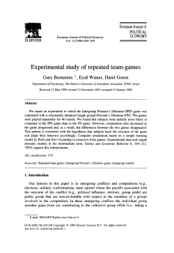 Experimental study of repeated team-games