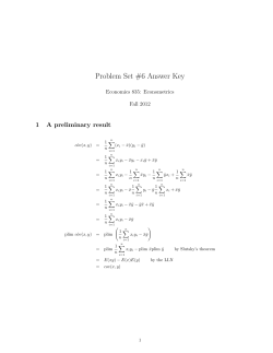 Problem Set #6 Answer Key