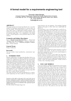 A formal model for a requirements engineering tool