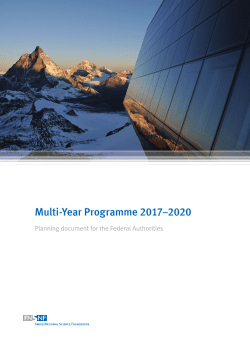 Multi-Year Programme 2017&ndash;2020
