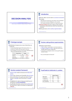 DECISION ANALYSIS