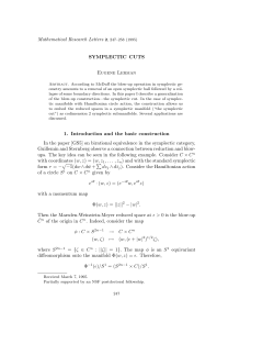 (1995) SYMPLECTIC CUTS Eugene Lerman 1. Introduction and the
