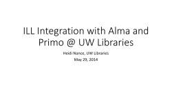 ILL Integration with Alma and Primo @ UW Libraries