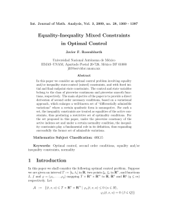 Equality-Inequality Mixed Constraints in Optimal Control 1 Introduction