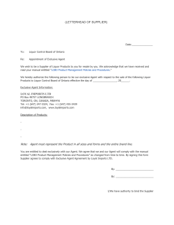 (LETTERHEAD OF SUPPLIER) Note: Agent must